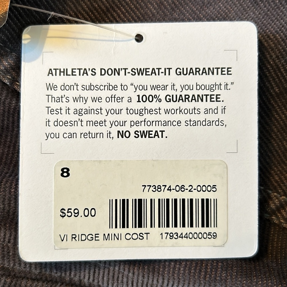 Athleta corduroy skirt, grey w/purple hue, size 8 - Picture 7 of 7